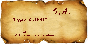 Inger Anikó névjegykártya